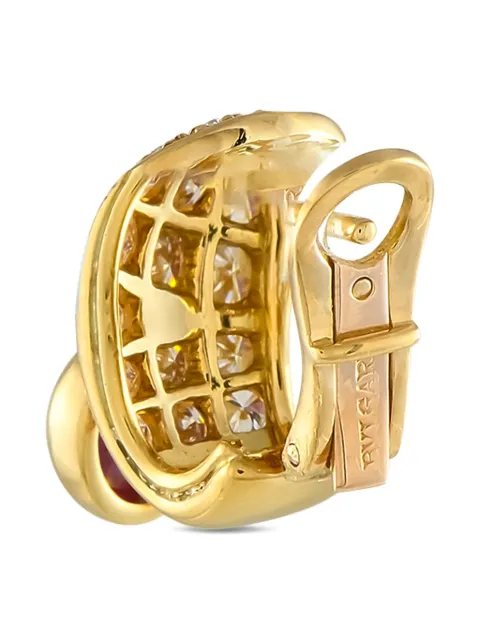 Bvlgari Pre-Owned أقراط ذهب أصفر عيار 18 مرصعة بألماس وياقوت