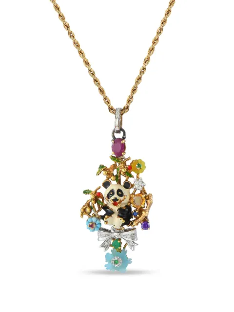 LB Exclusive 18K yellow gold multi-stones necklace 