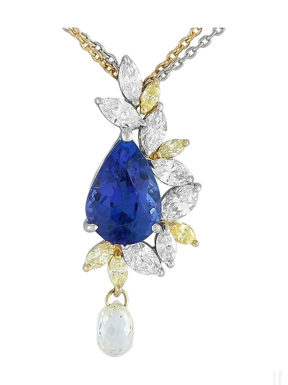 LB Exclusive 18K yellow gold tanzanite and diamond necklace - ゴールドトーン LB Exclusive 18K yellow gold tanzanite and diamond necklace - ゴールドトーン
