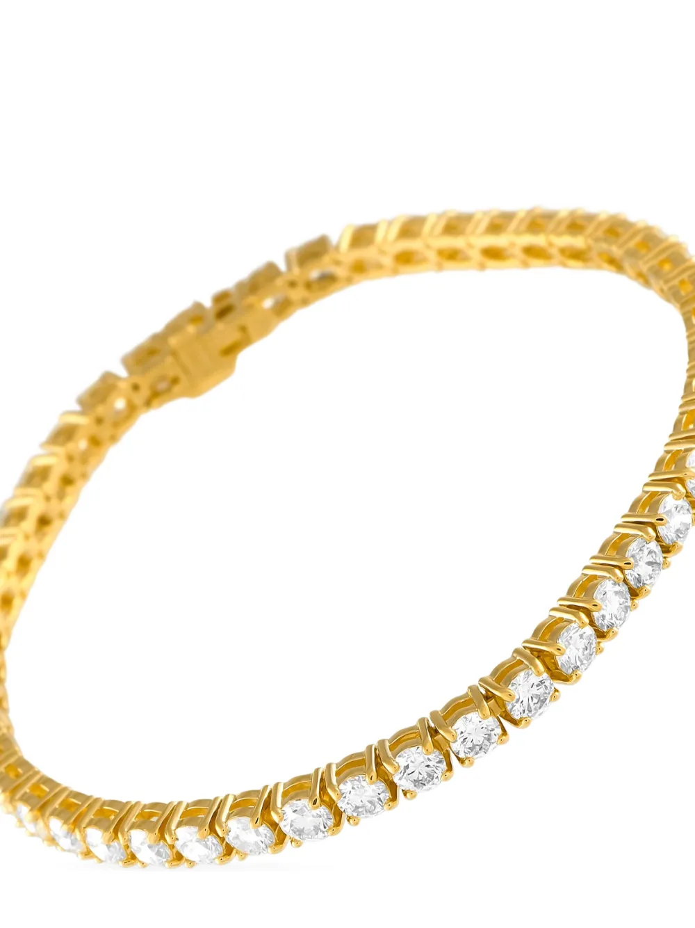 Pre-owned Lb Exclusive 18k Yellow Gold Tennis Diamond Bracelet In 金色