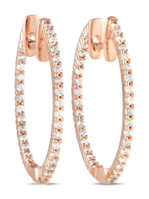 LB Exclusive 14K rose gold Inside-Out diamond hoop earrings 