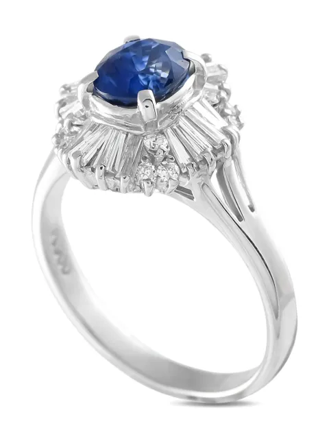 LB Exclusive anillo Ballerina en platino con diamantes y zafiro
