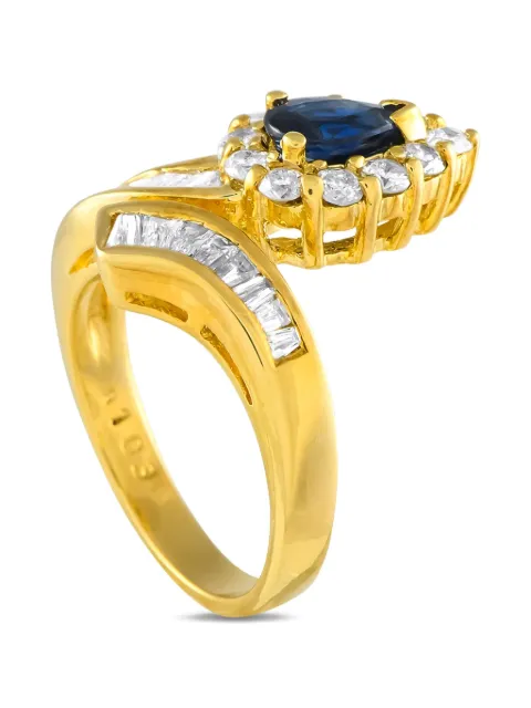 LB Exclusive 18K yellow gold diamond and sapphire ring