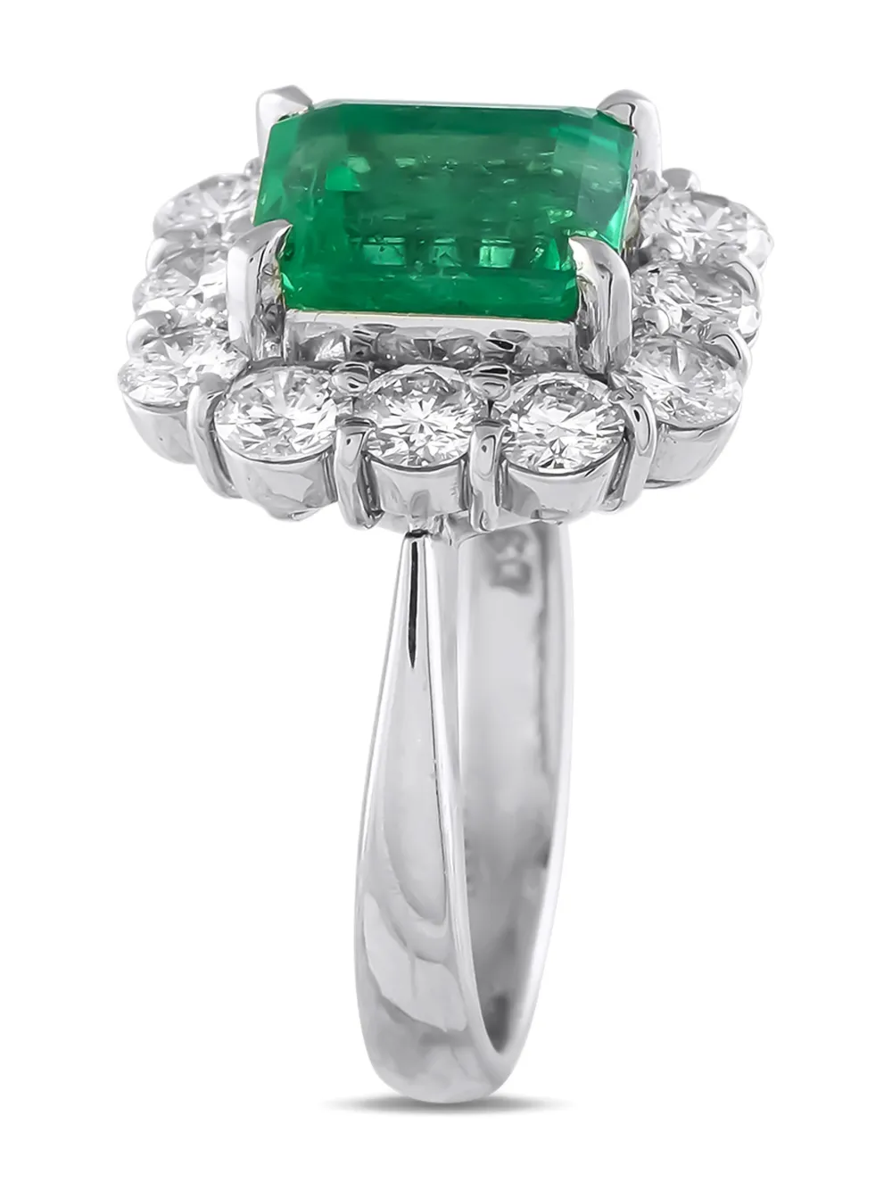 LB Exclusive platinum diamond and emerald ring | Image 2