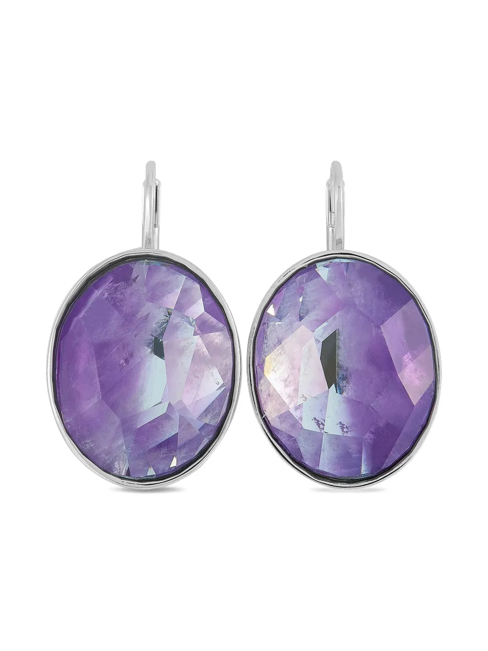 Swarovski オーバル ピアス - シルバートーン Swarovski オーバル ピアス - シルバートーン