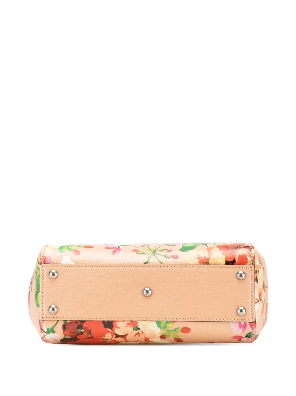 Pre-owned Gucci 2000-2015 Mini Calfskin Blooms Bamboo Shopper Satchel In Pink