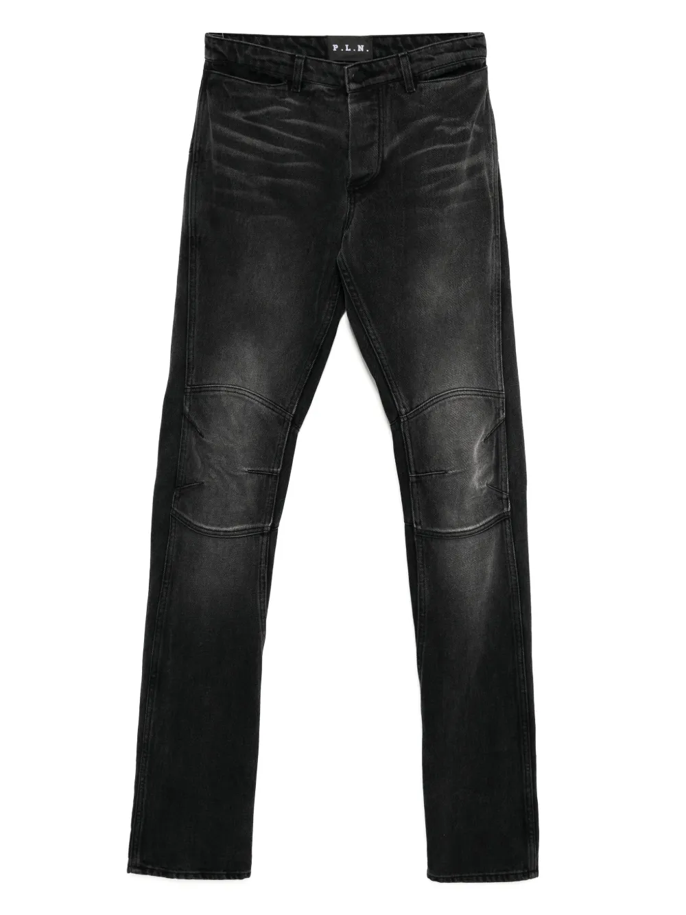 P.L.N. whiskering-effect jeans | Black | Image 1