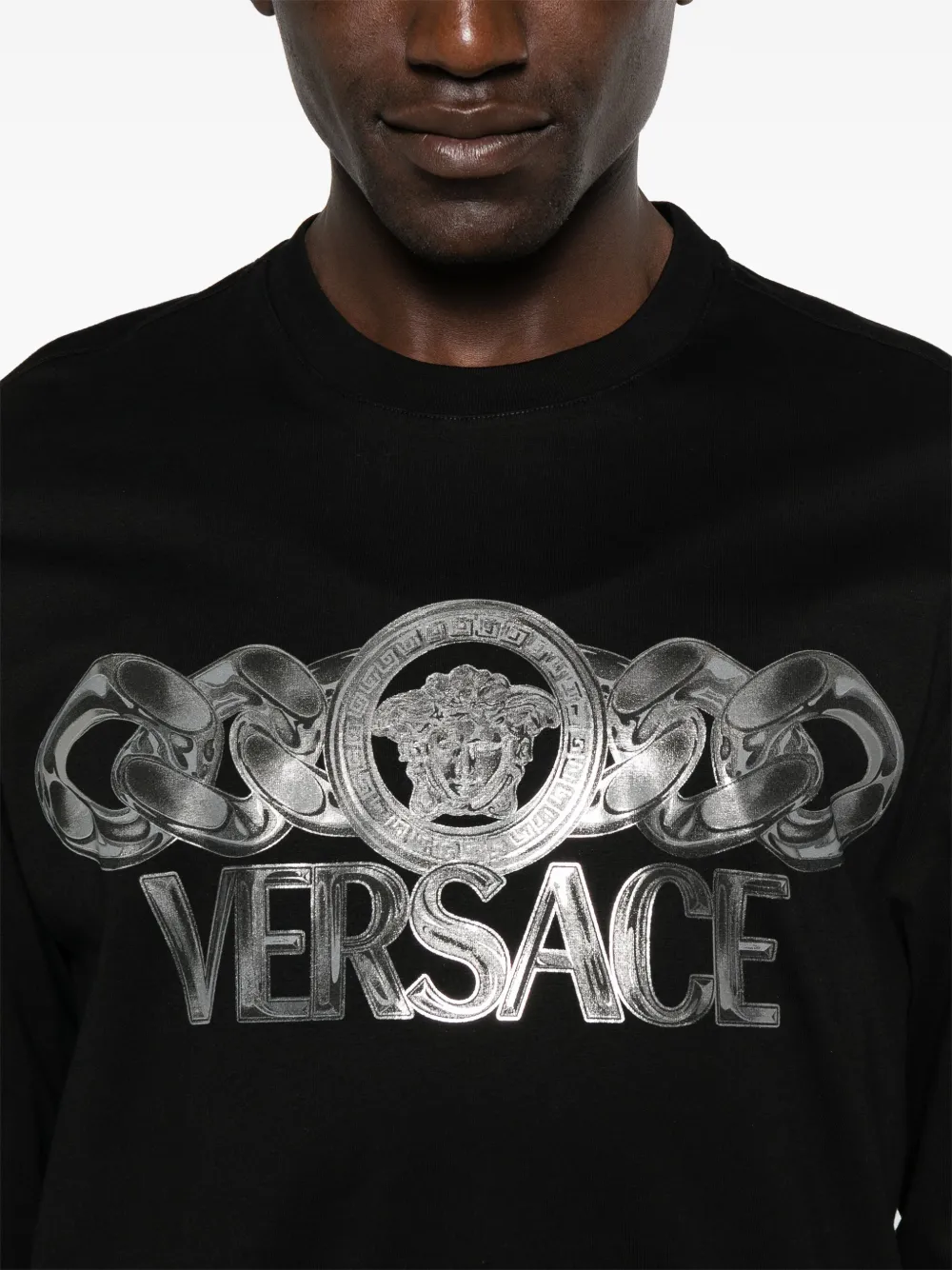 Versace Medusa On Chain T-shirt Zwart