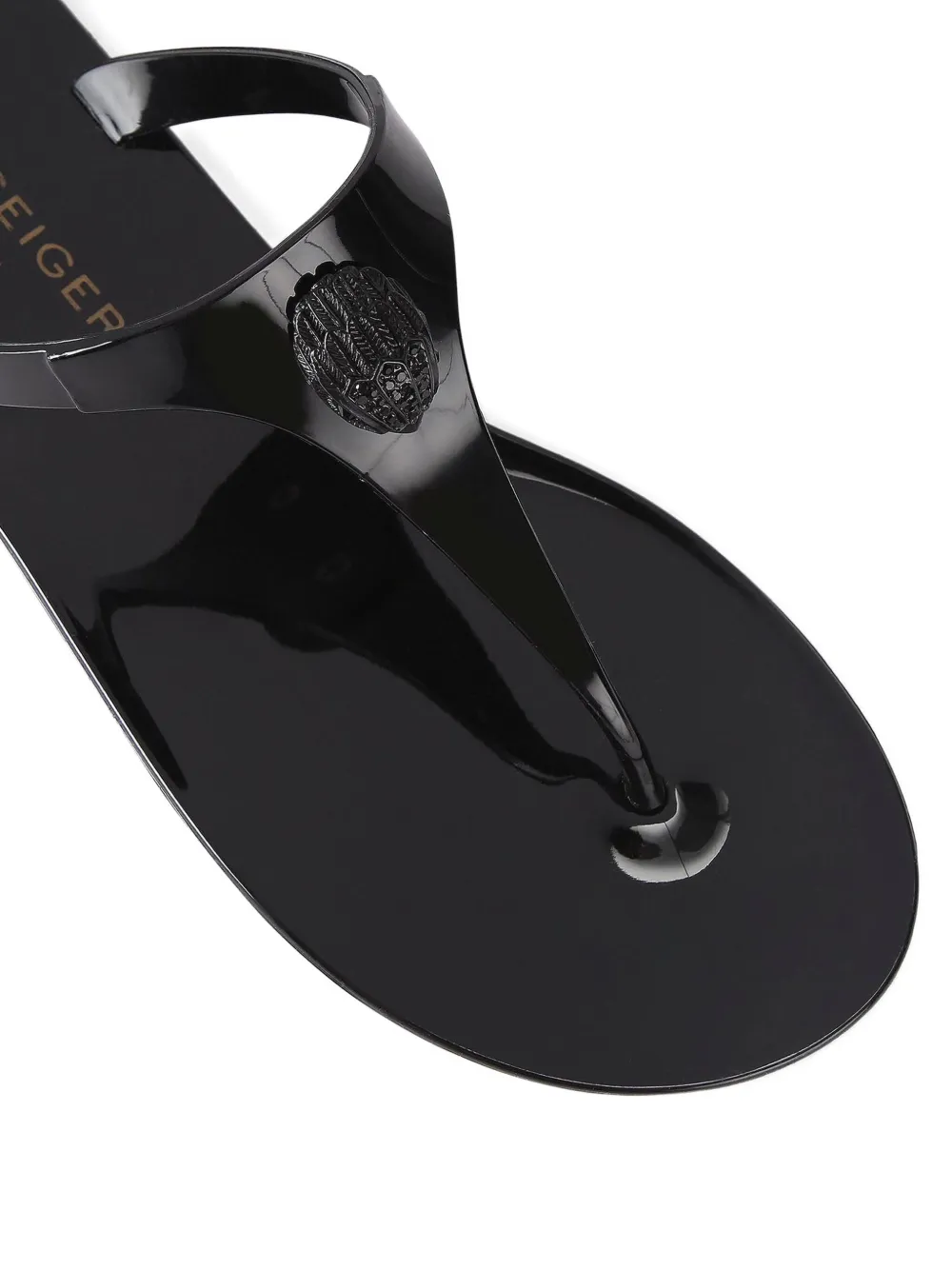 Kurt Geiger London Maddison teenslippers met plakkaat Zwart