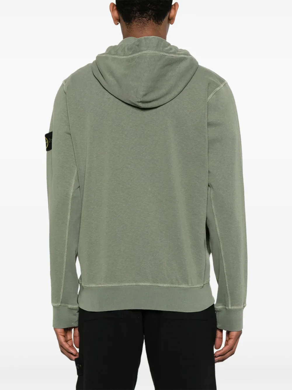 Stone Island Fleece hoodie met malfilé-katoen Groen