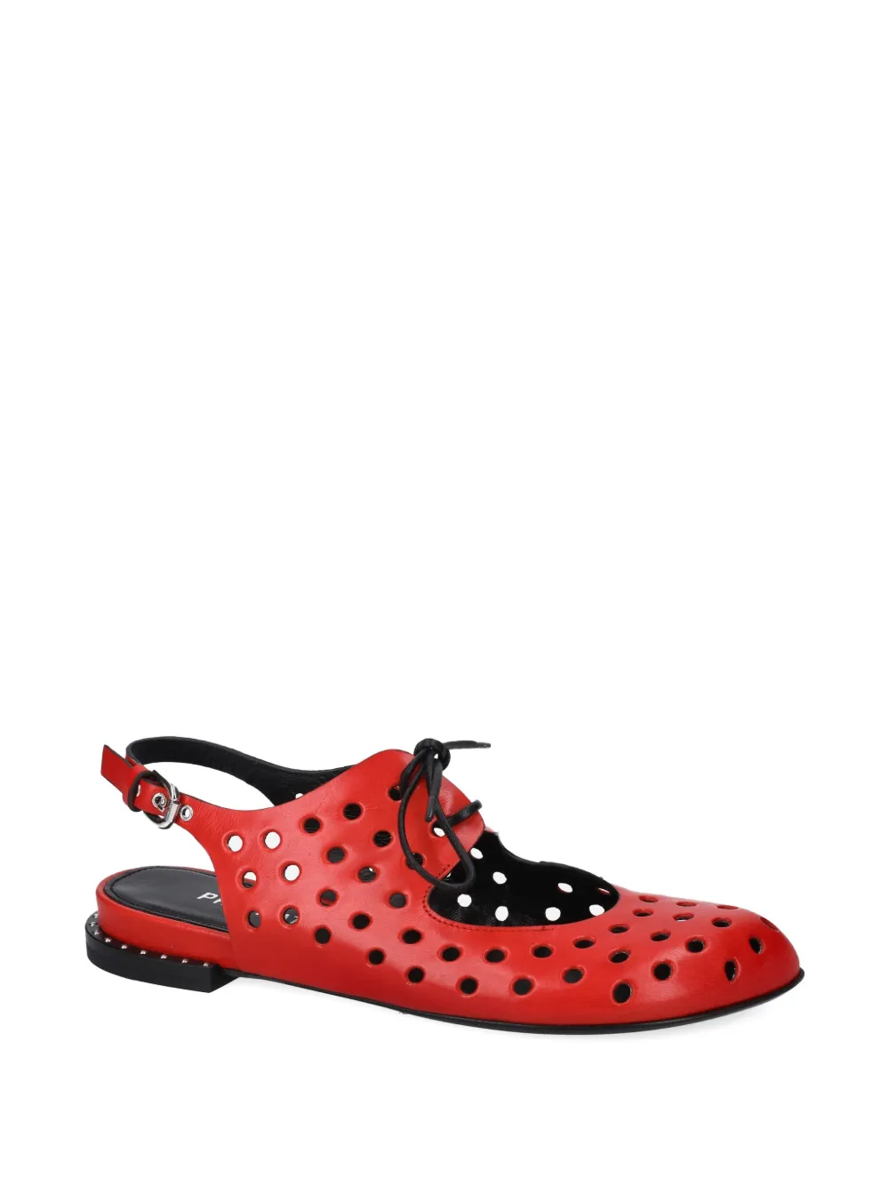 Premiata Geperforeerde ballerina's Rood