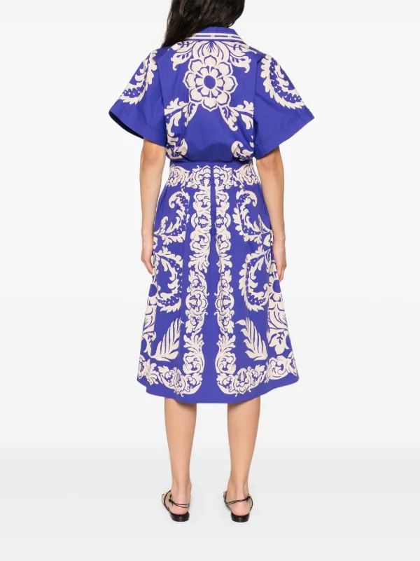 ETRO プリント ドレス | ブルー | FARFETCH JP