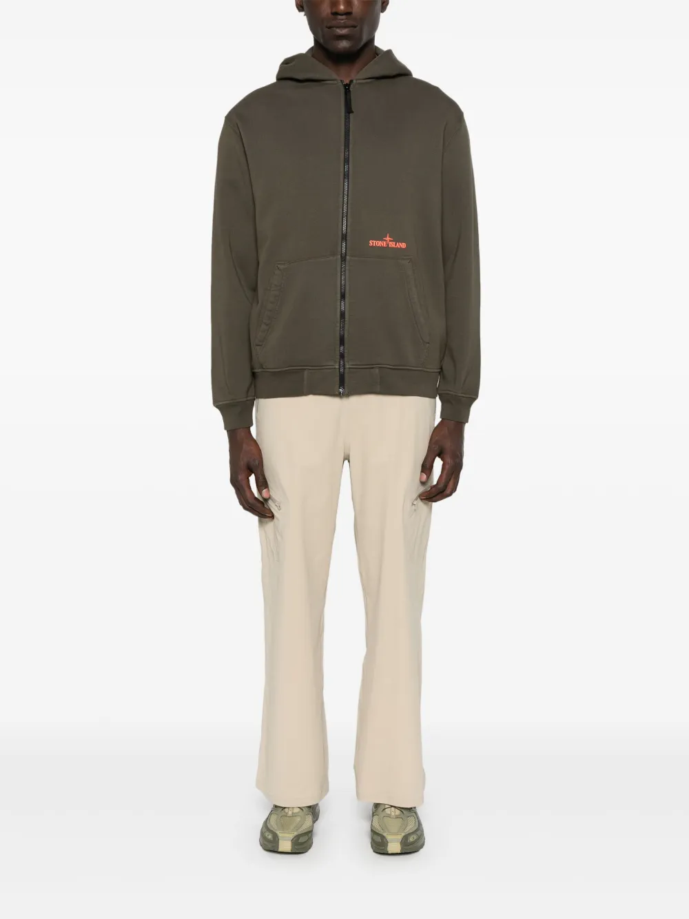 Stone Island Fleece hoodie Groen