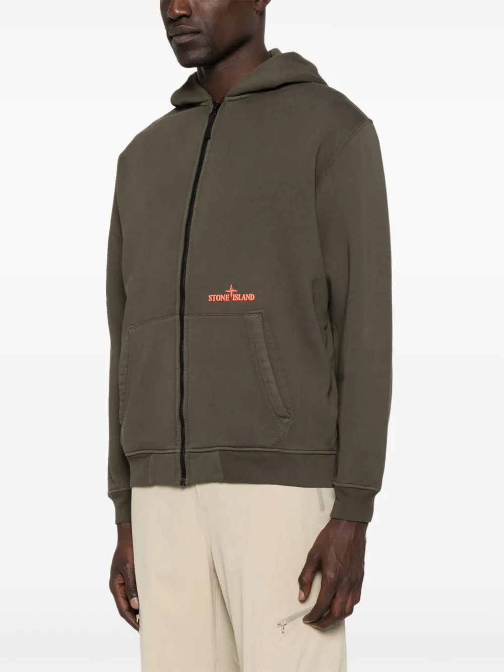 Stone Island Fleece hoodie Groen