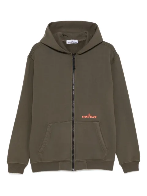 Stone Island hoodie de tela polar en algodón