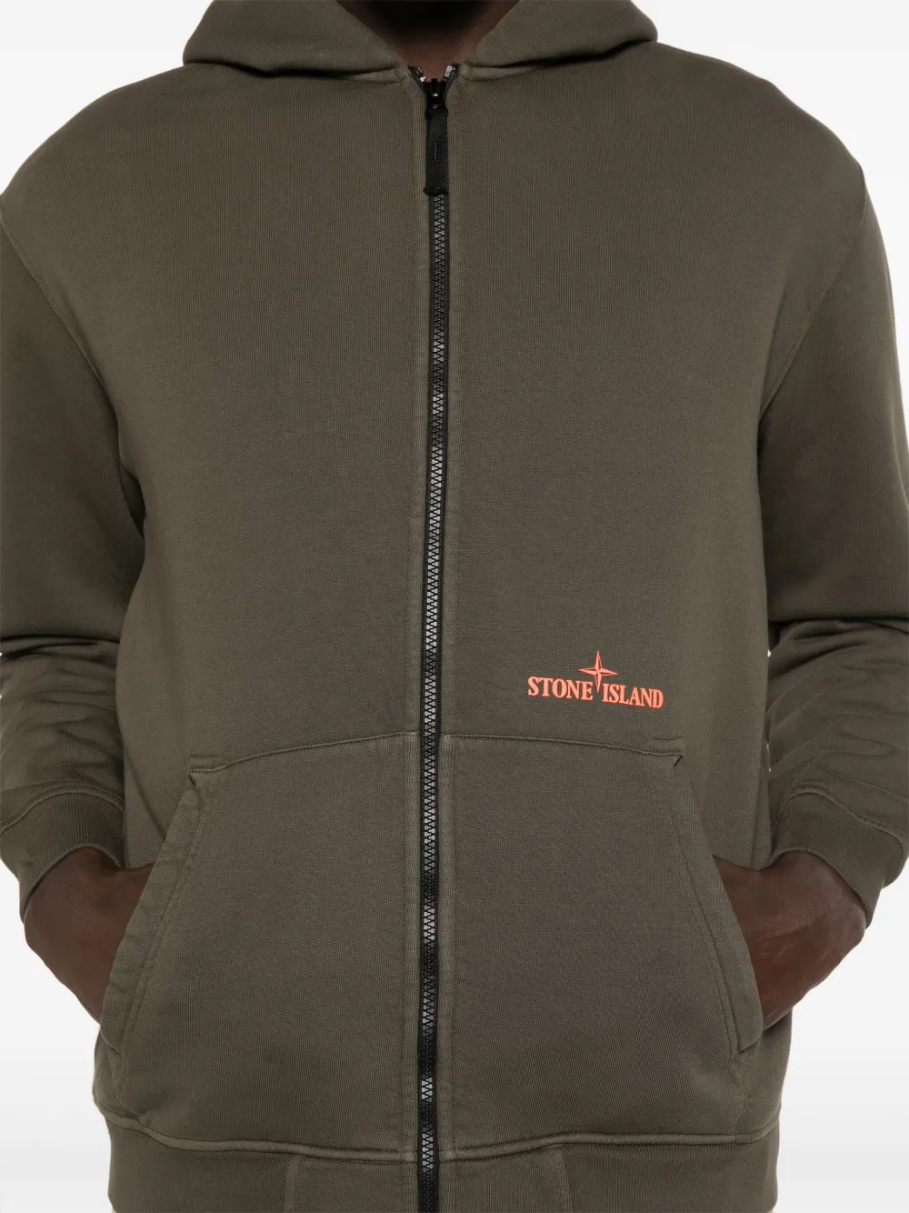 Stone Island Fleece hoodie Groen