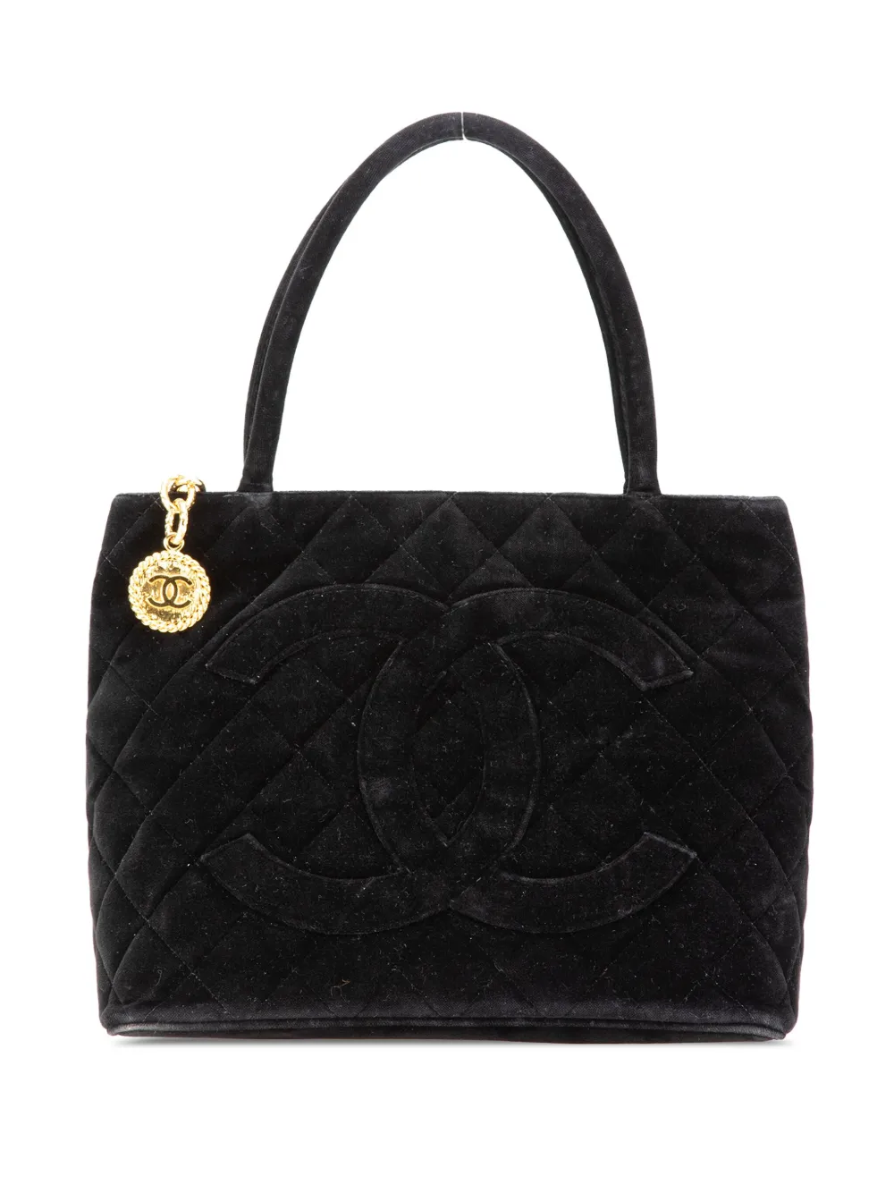 CHANEL Pre-Owned 1997-1999 Velvet Medallion tote bag | Black | Image 1
