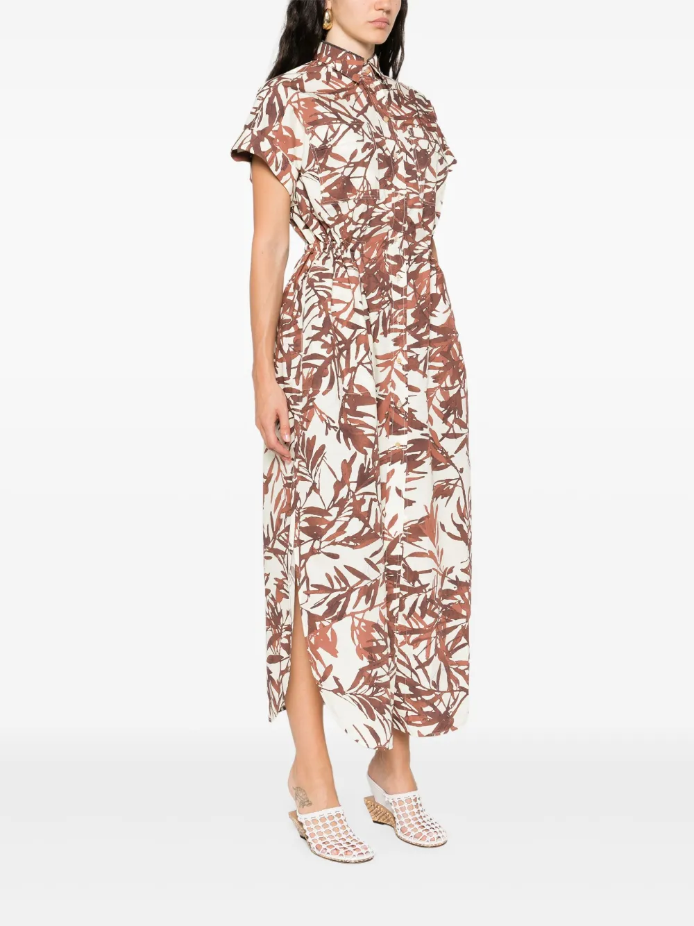 Brunello Cucinelli Maxi-jurk met print Beige