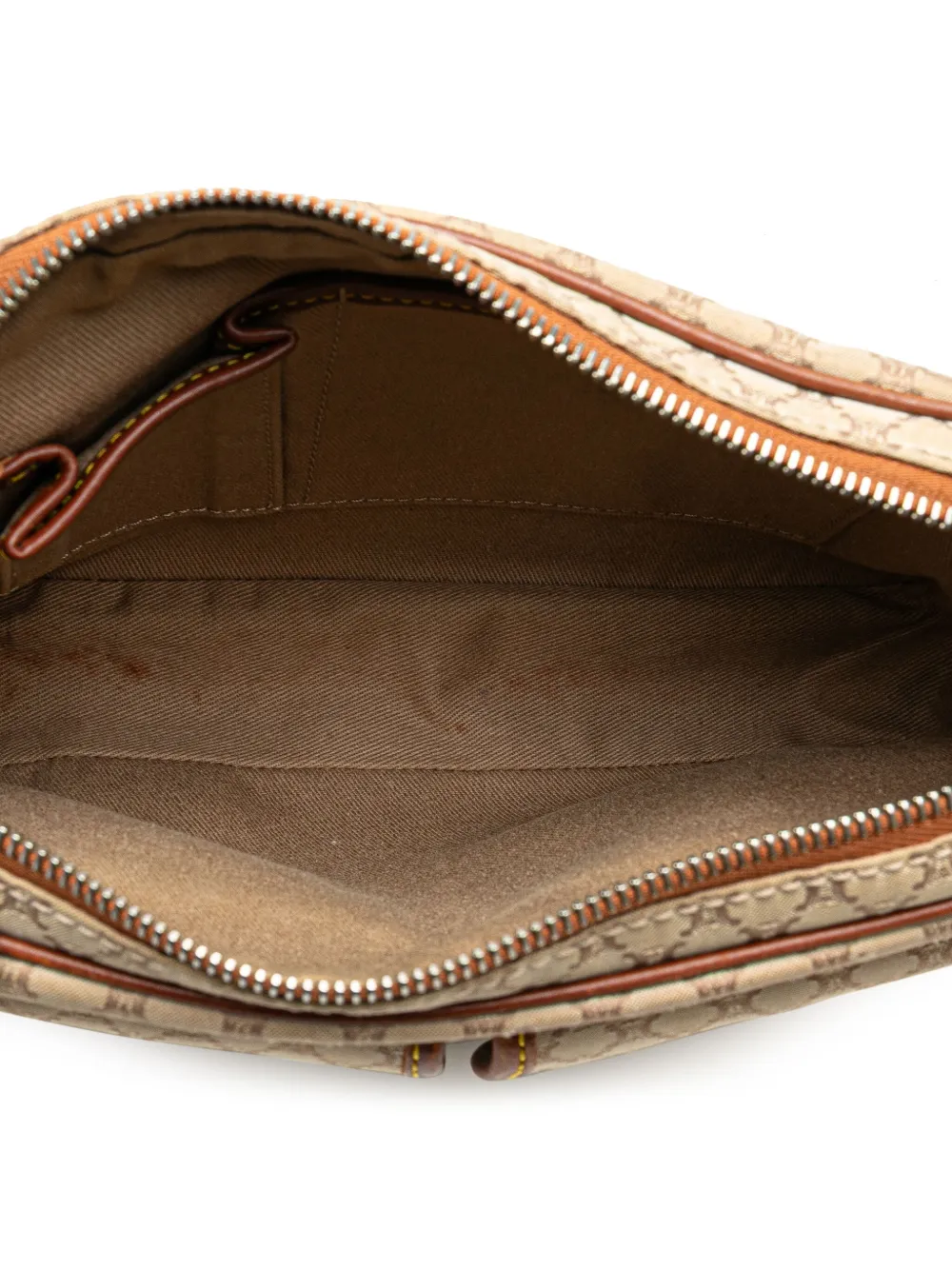 Pre-owned Celine 2000 Macadam Canvas Crossbody Bag In Brown