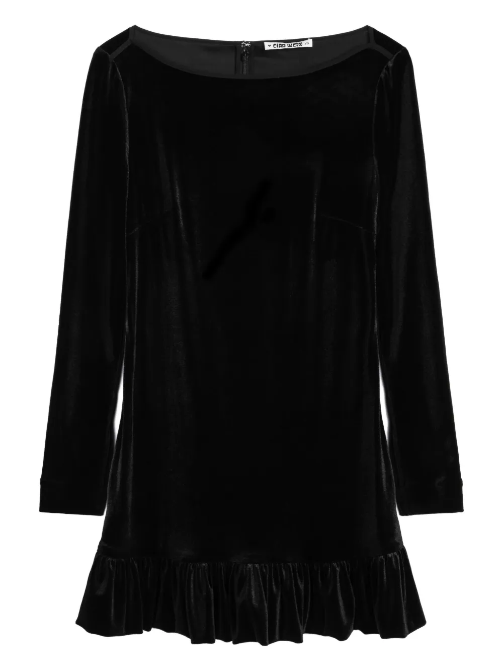 Ciao Lucia  velvet ruffle-hem dress | Black | Image 1