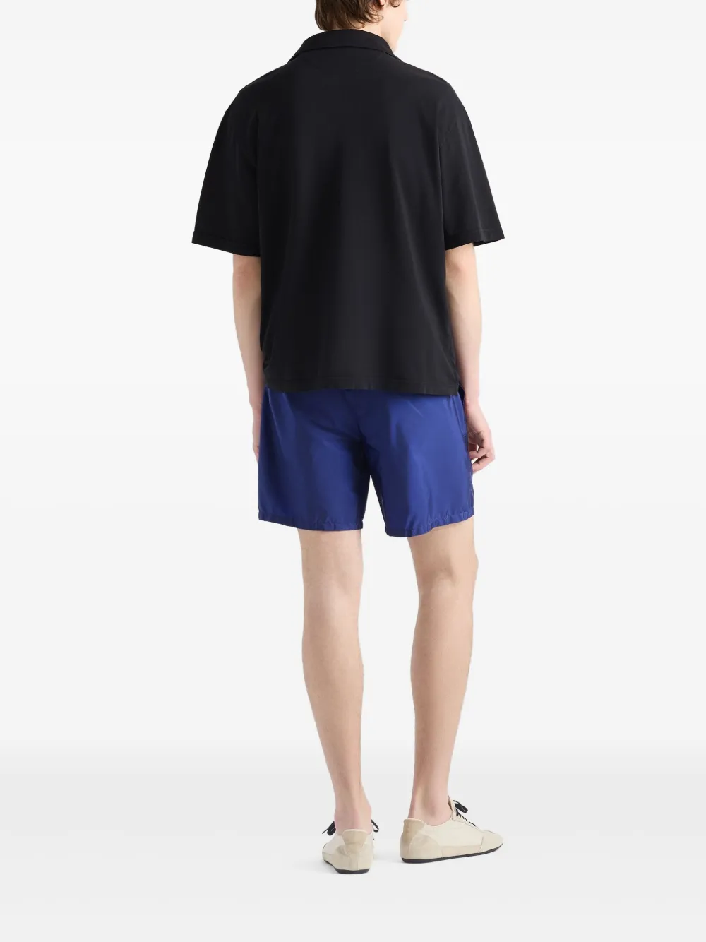 Prada Zwembroek met geëmailleerd logo Blauw