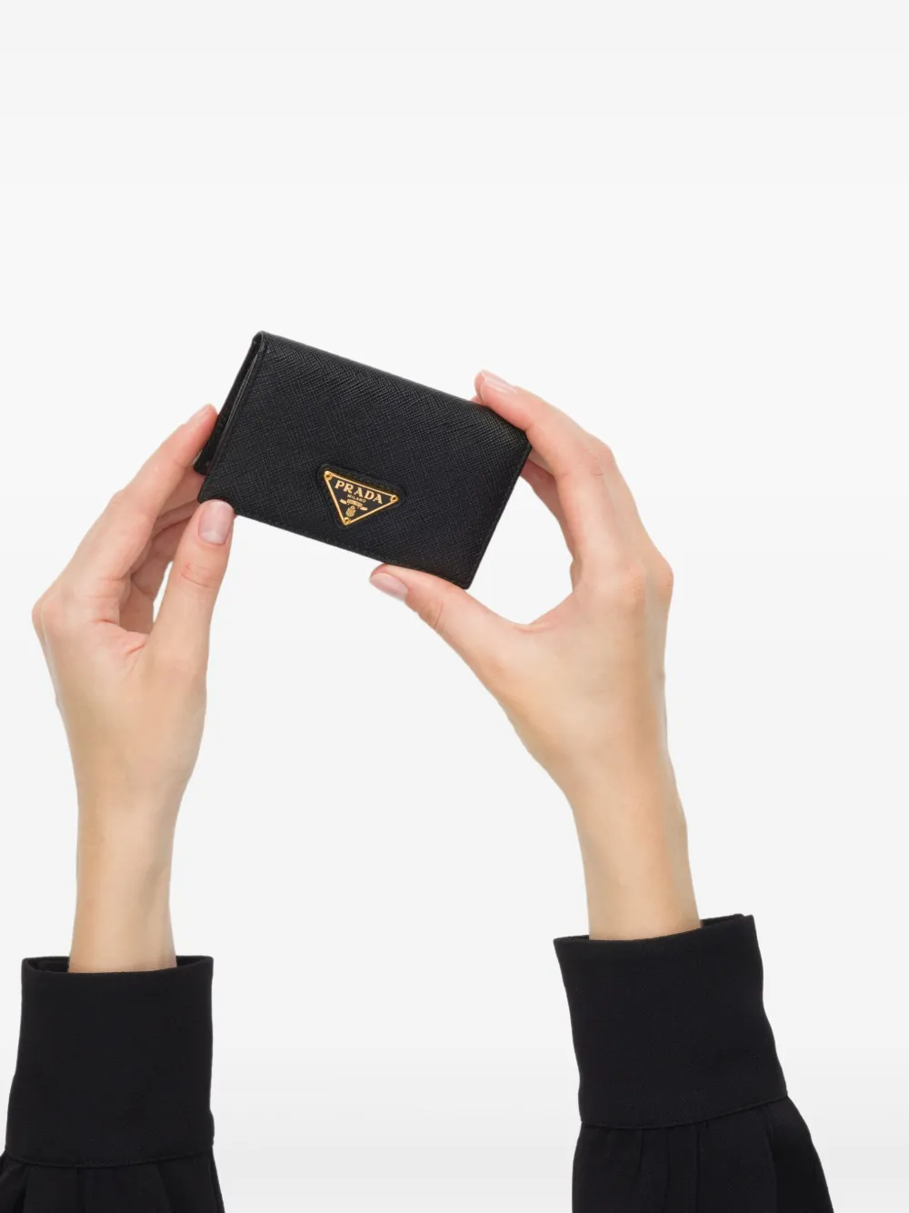 Shop Prada Saffiano Leather Cardholder