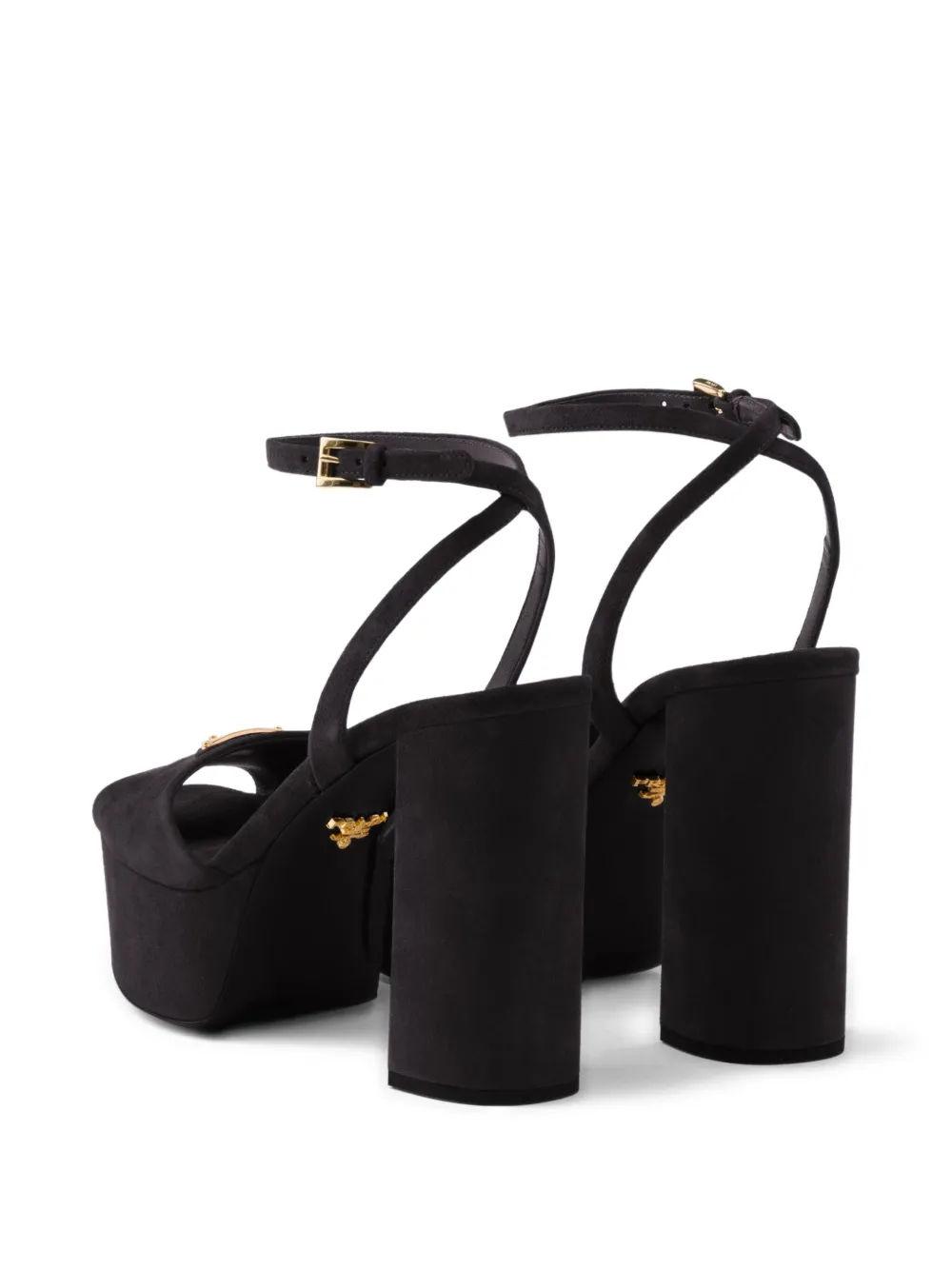 Prada 115mm suede platform sandals Black