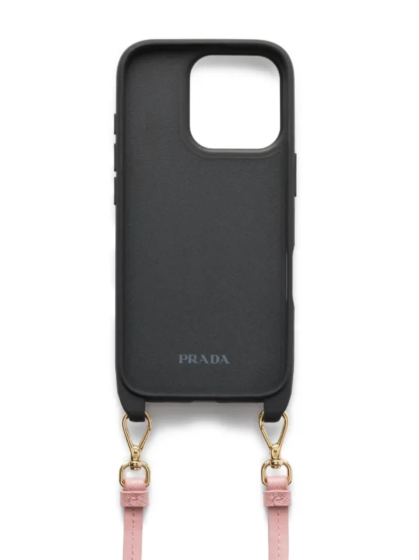 Alabaster Pink Saffiano leather cover for iPhone 15 Pro | PRADA