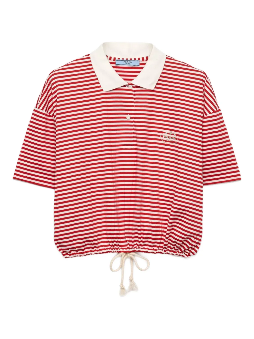 Prada ストライプ ポロシャツ - レッド Prada ストライプ ポロシャツ - レッド