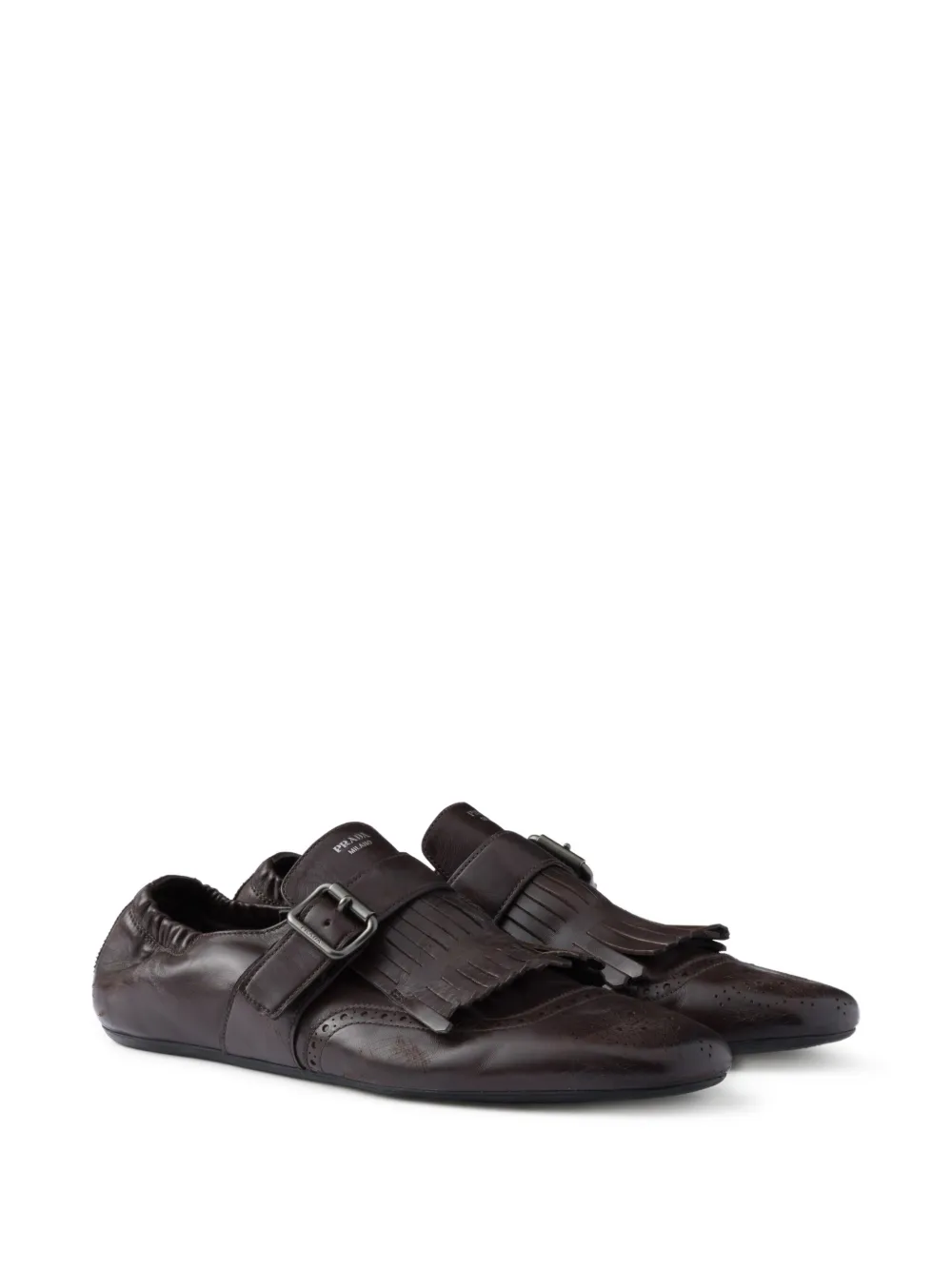 Prada fringed monk-strap loafers | Monk Shoes | Image 2