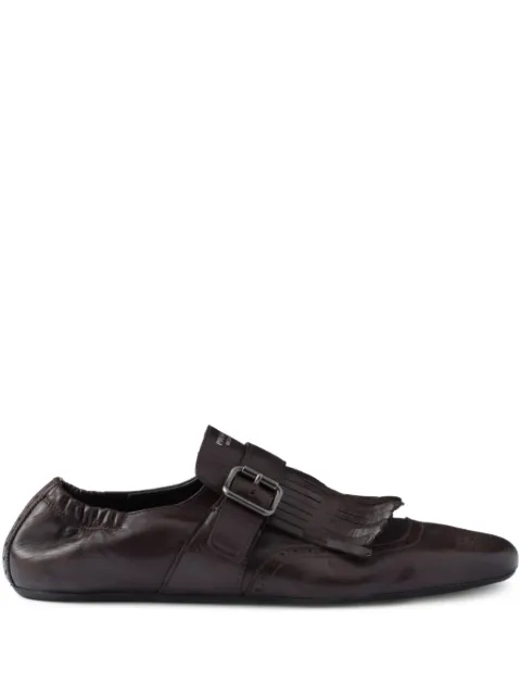 Prada fringed monk-strap loafers