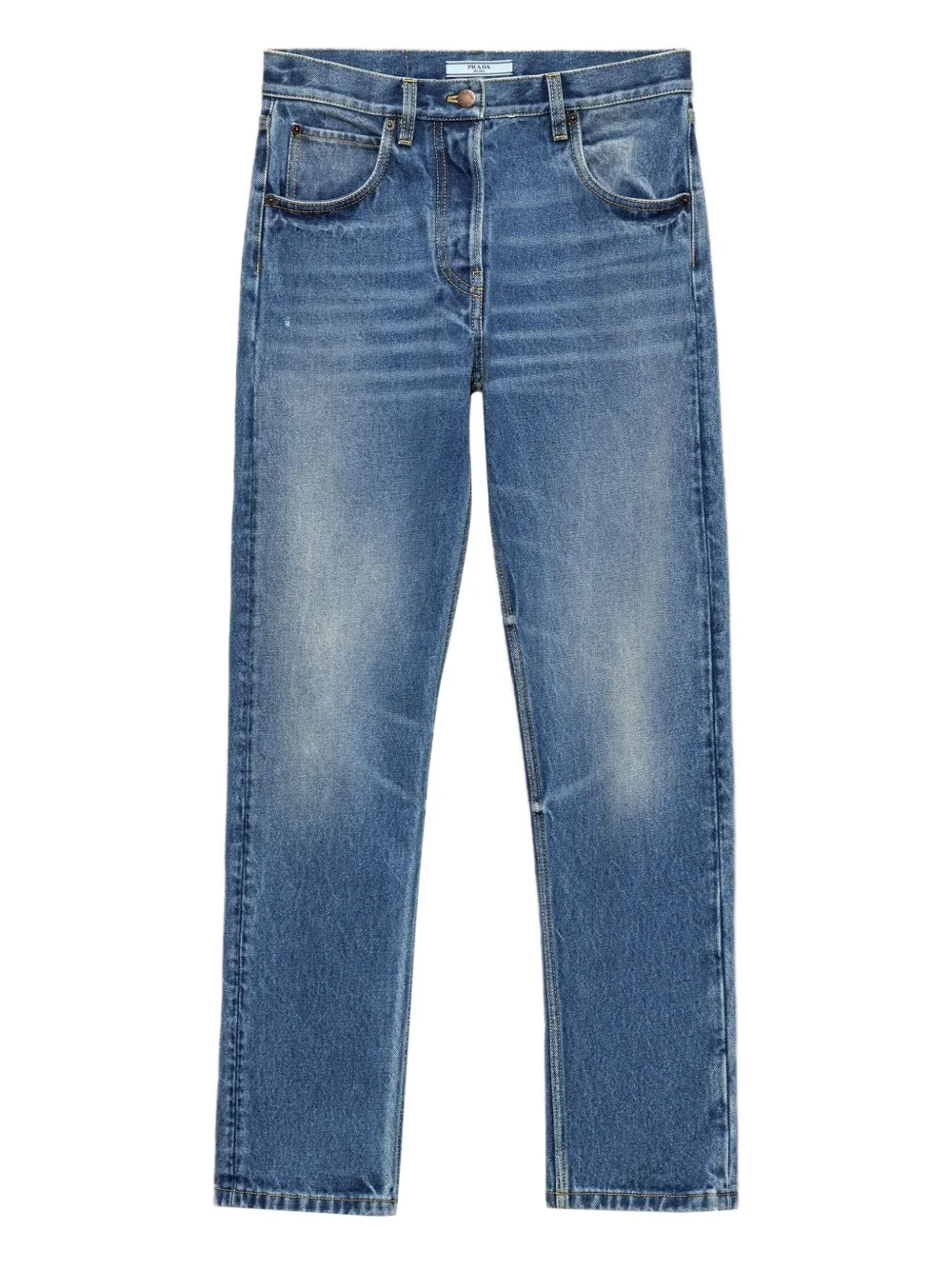 Prada Katoenen straight jeans Blauw