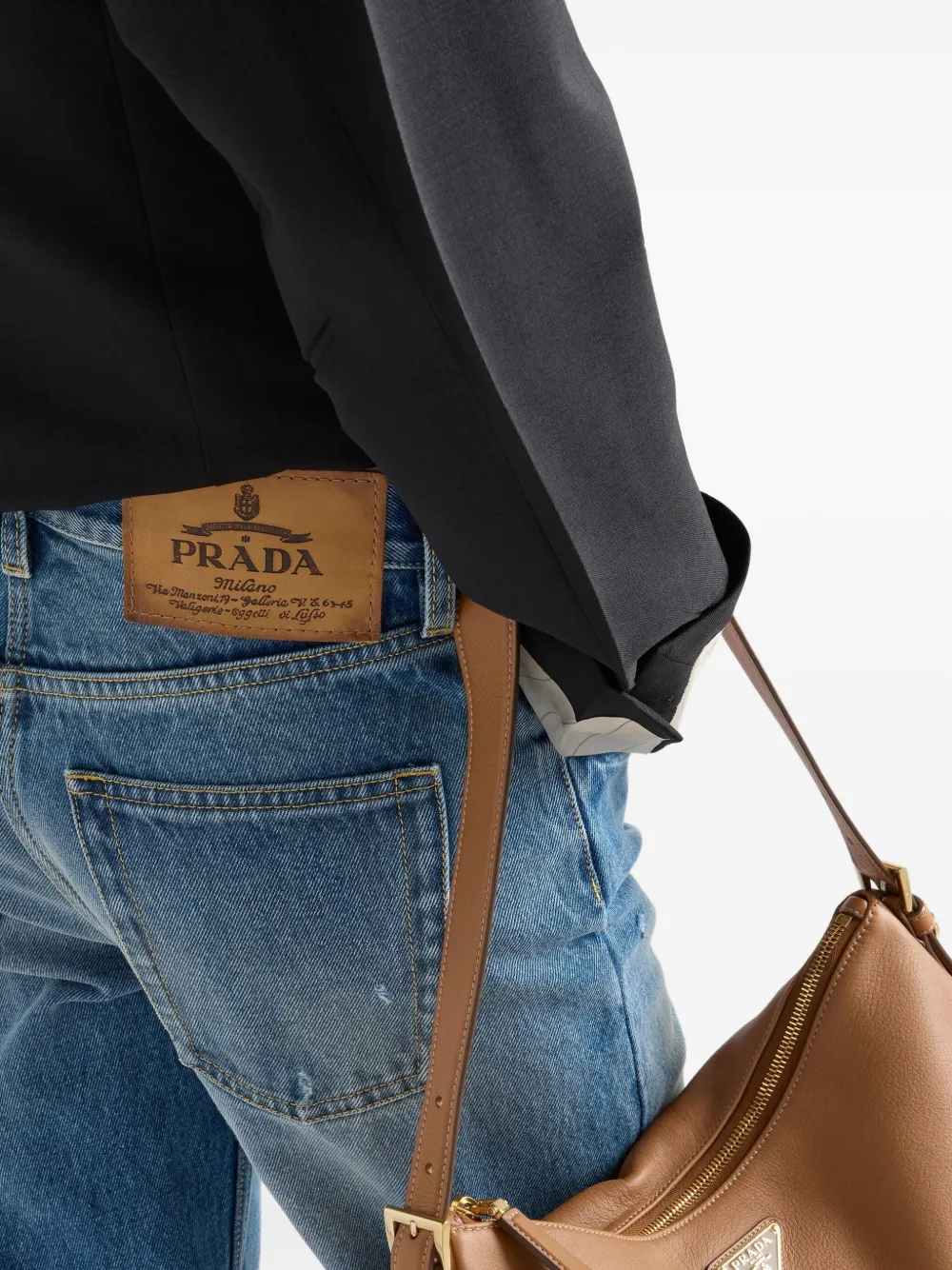 Prada Katoenen straight jeans Blauw