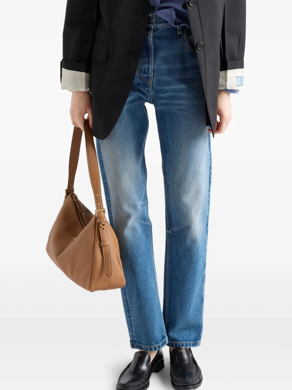 Prada Katoenen straight jeans Blauw