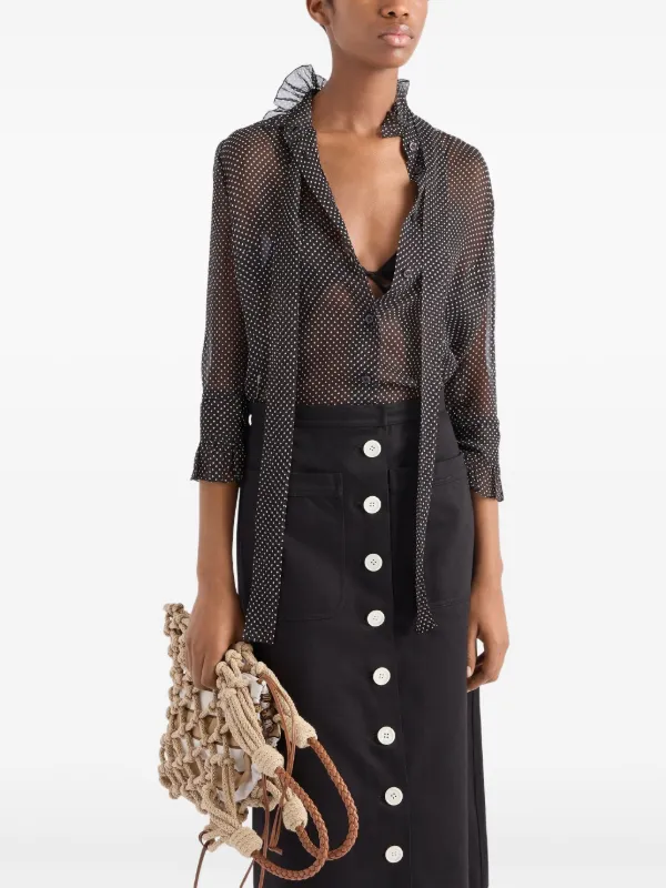 Prada Silk Shirt | Black | FARFETCH