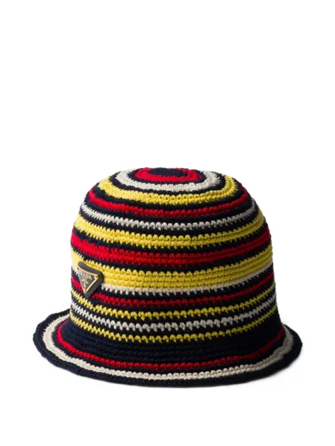 Prada gorro de pescador con motivo de rayas