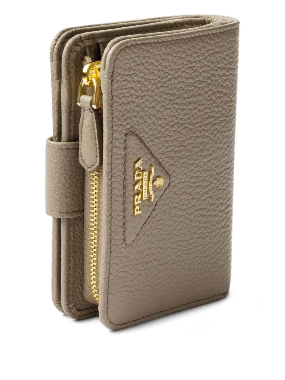 Prada Kleine portemonnee met textuur Beige