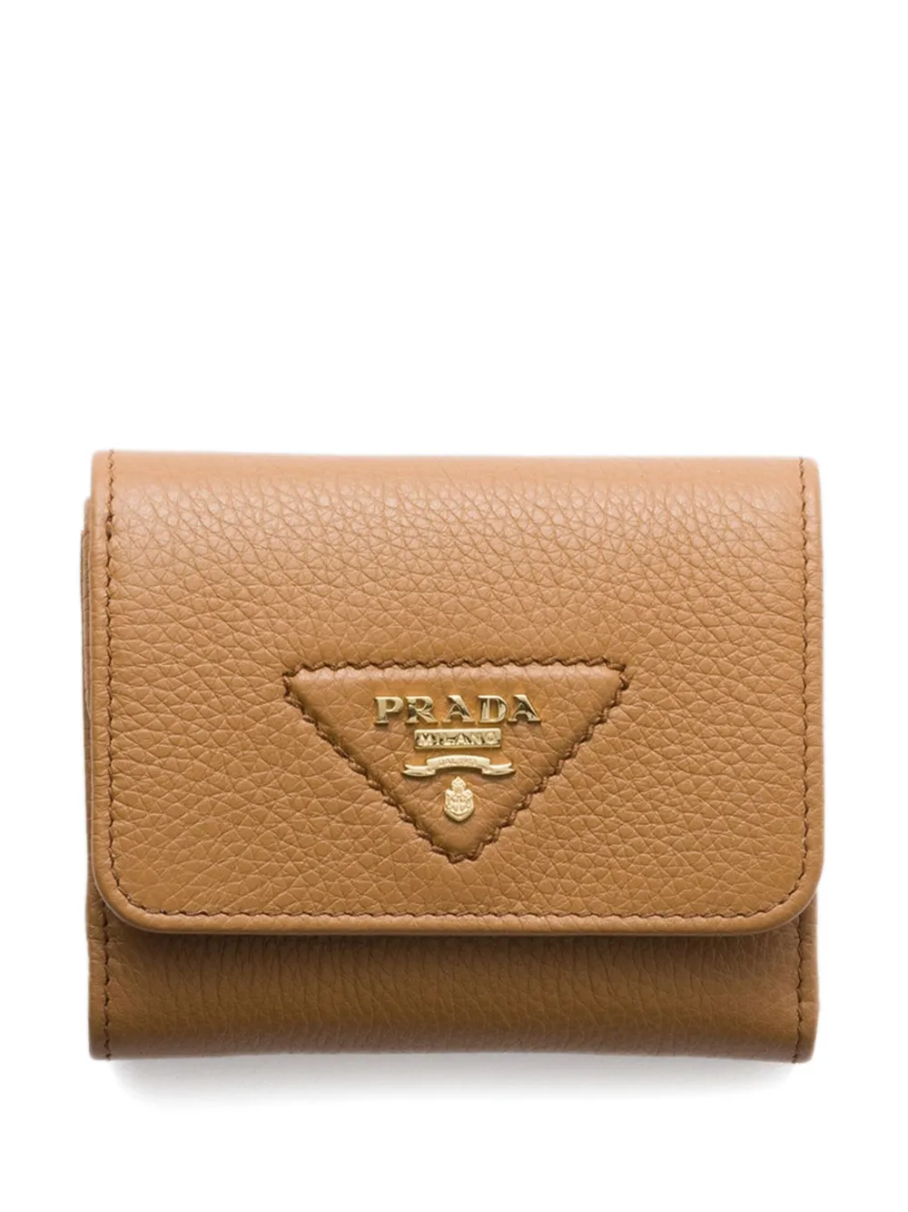 Prada Portemonnee met logoplakkaat Bruin