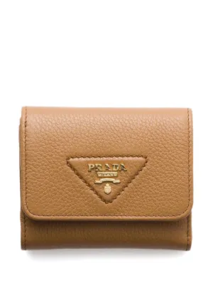 Prada サフィアーノレザー コンパクト財布 | ブラウン | FARFETCH JP