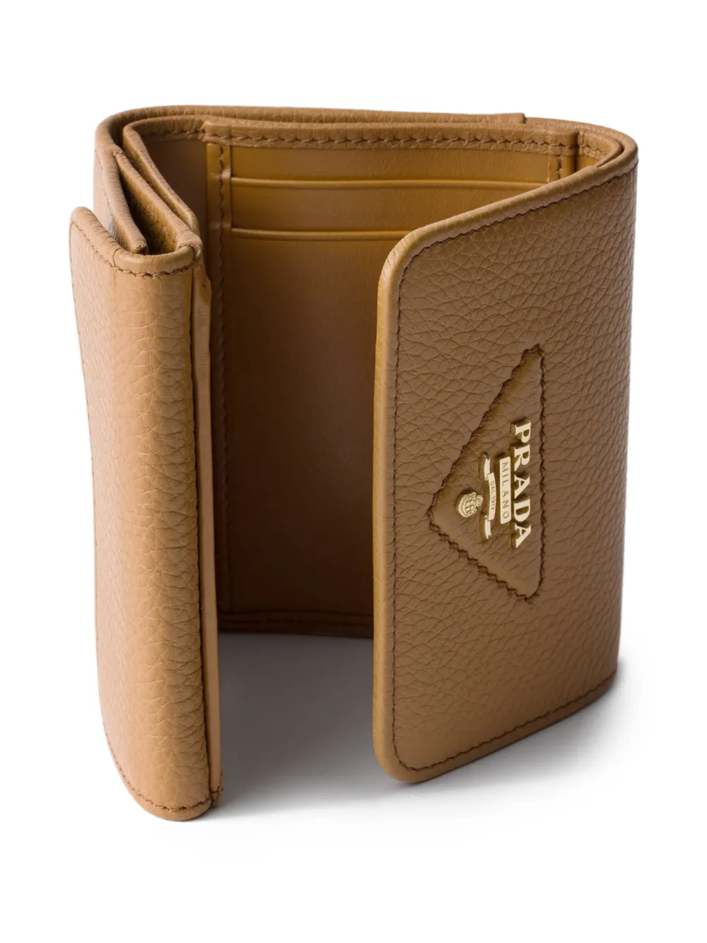 Prada Portemonnee met logoplakkaat Bruin