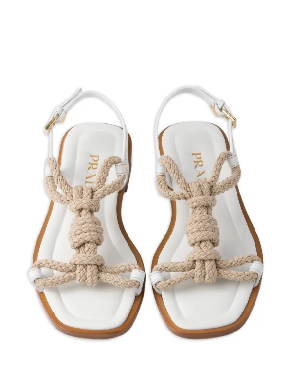 靴 Prada Knot Strap Mule Sandals 36.5 Prada knot-strap Sandals | Neutrals | FARFETCH FI