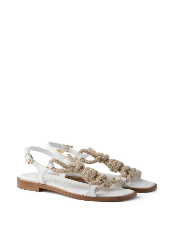 靴 Prada Knot Strap Mule Sandals 36.5 Prada knot-strap Sandals | Neutrals | FARFETCH RO