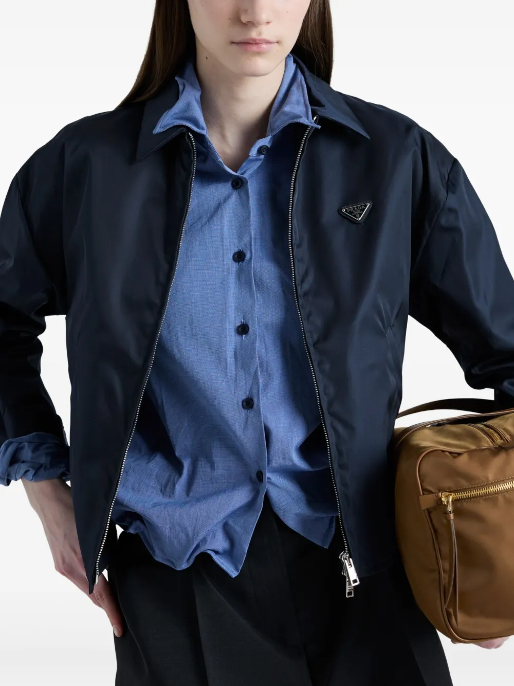 Prada Bomberjack met rits Blauw