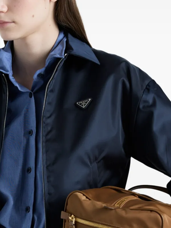 Prada zip-up Bomber Jacket | Blue | FARFETCH