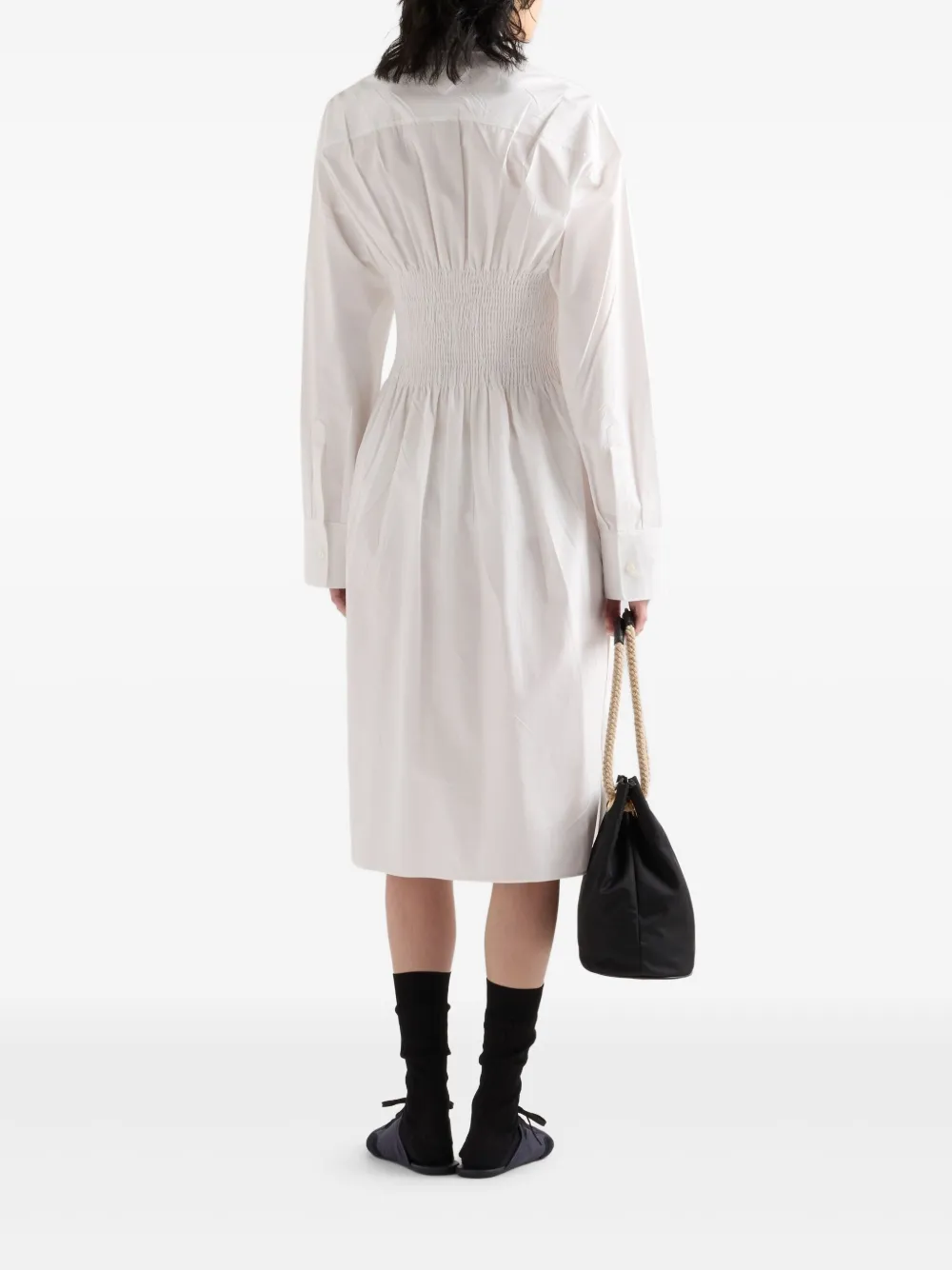 Prada Jurk van katoenen canvas Wit