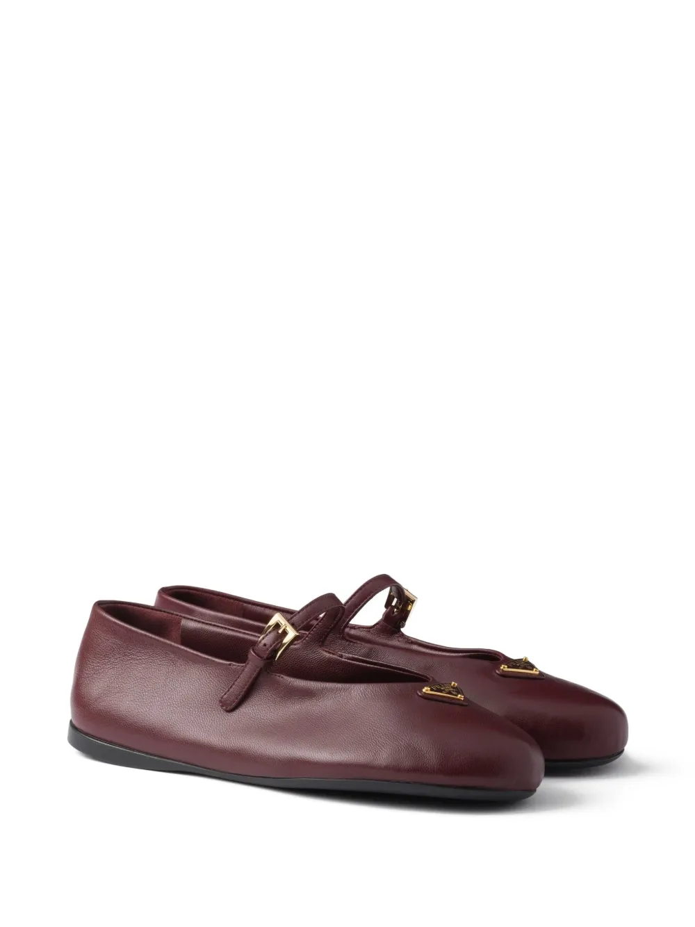 Prada leather ballet flats Red