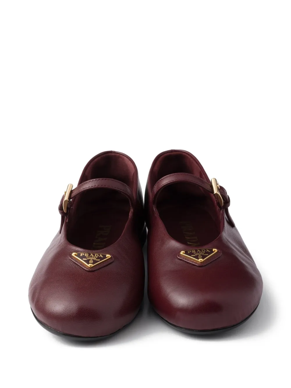 Prada leather ballet flats Red