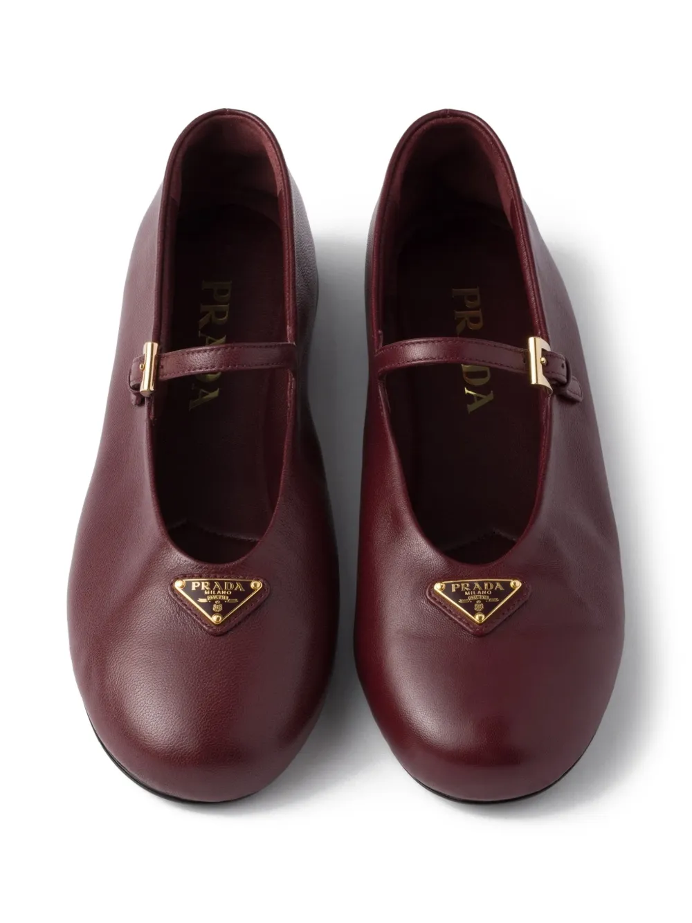 Prada leather ballet flats Red