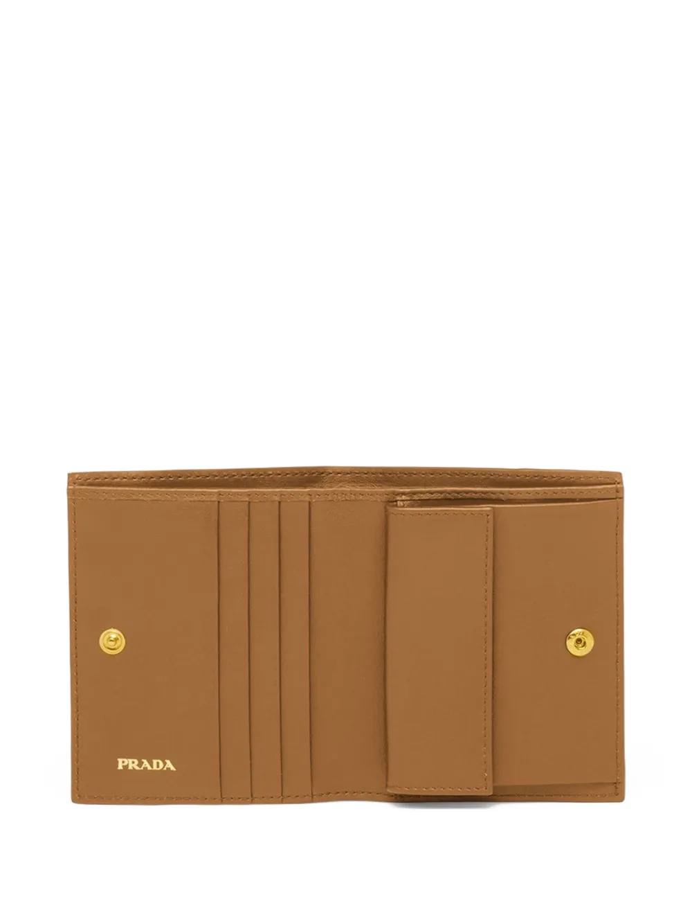 Prada Kleine portemonnee met logo Bruin