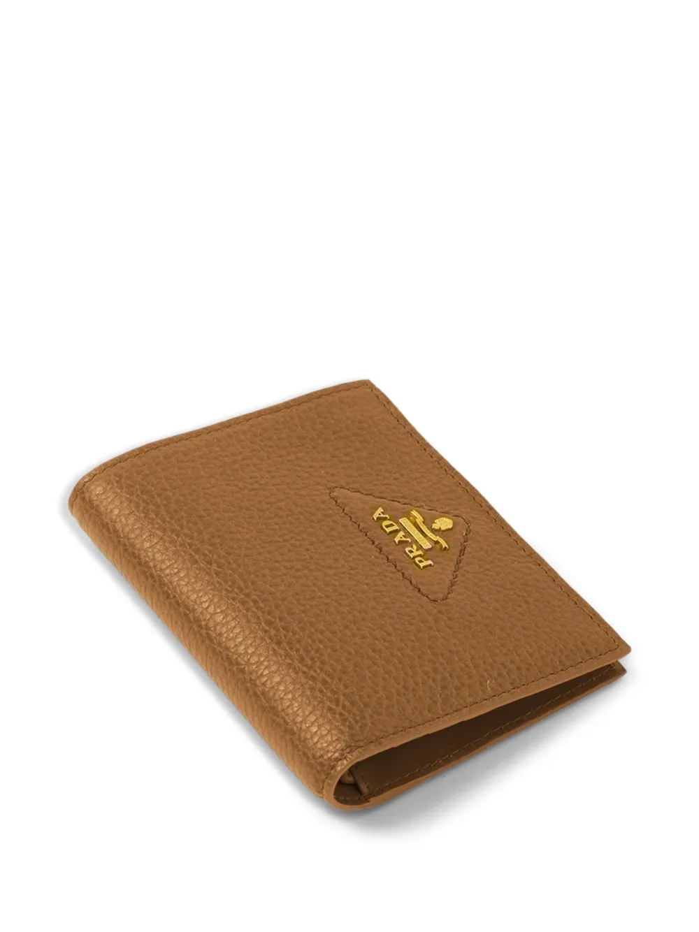 Prada Kleine portemonnee met logo Bruin